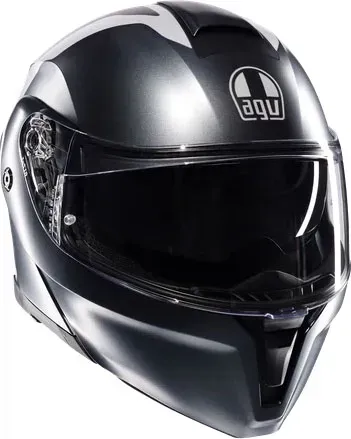 AGV Streetmodular Resia, Klapphelm - Matt Dunkelgrau/Silber/Rot - XS