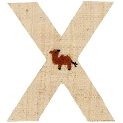 RICE Raffia Buchstaben Sticker, X, Kamel