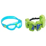 Aqua Sphere Seal Kid 2 Schwimmbrille Aqua - Klare Linse & Beco 96071 8 - Schwimmgürtel Sealife, für 2-6 Jahre, 15-30 kg, grün