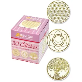 Avery Zweckform Lebensblume Sticker 50 Stück Ø 38mm gold transparent