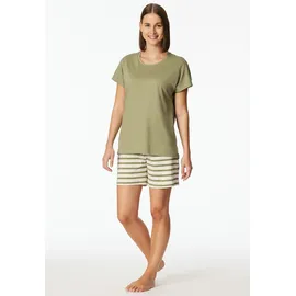 SCHIESSER Shorty Pyjama grün 48