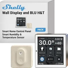 Shelly Wanddisplay Weiß & Blu Feuchtigkeits- und Temperatursensor
