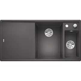 Blanco Axia III 6 S rechts felsgrau + Excenterbetätigung + InFino + Glasschneidbrett