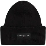 Tommy Hilfiger Tommy Jeans Herren TJM Linear Beanie AM0AM13666, Schwarz, Einheitsgröße, Schwarz (Schwarz), Einheitsgröße - Einheitsgröße