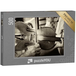 puzzleYOU Puzzle Musik: Geige, Violine, Vintage-Design, 500 Puzzleteile, puzzleYOU-Kollektionen Musik, Menschen