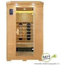 Artsauna Oslo mit Triplex-Heizsystem 2 Personen Hemlock Holz 120 x 100 cm