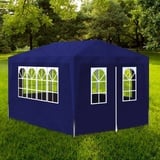 BaraSh Partyzelt Faltpavillon Wasserdicht Stabil 3x4 m Blau Pavillon 3x4 Wasserdicht Stabil