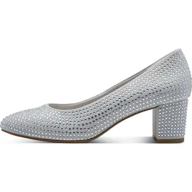 Marco Tozzi Damen Pumps weiches Feel Me Fußbett weiches Innenfutter Glitzernd, metallic (Silver), 39 EU