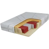 MKS Taschenmatratze, Mehrfarbig, Textil, H3, Füllung: Latex, Rechteckig, 140x200 cm, Oeko-Tex®, atmungsaktiv, Bezug abnehmbar/waschbar, wendbar, schadstoffgeprüft, Schlafzimmer, Matratzen Shop, Matratzen, Taschenfederkernmatratzen