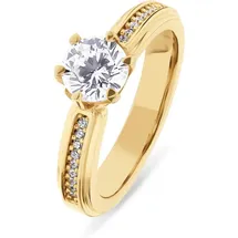 JETTE Ring gold / transparent 57