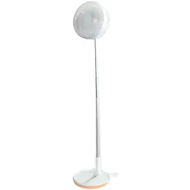 COOLSERIE Akku Teleskop Standventilator 20 cm Weiß