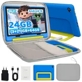 BUFO Kinder Lern-Tablet mit Elternkontrolle 10'' Android, 64GB Tablet (10", 64 GB, Android 16, Kids Bumper blau) blau|grau