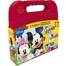 Educa Puzzle Set mit 4 Puzzeln Disney Mickey Mouse Progressive (12-16-20-25 pcs), Puzzleteile