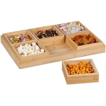 Relaxdays Snackschalen Set Hellbraun 7-tlg.
