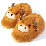 corimori Highland Cow Hochland-Rind Plüsch Hausschuhe EU