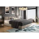 Trada Royal Boxspringbett 200x200 mit Bettkasten Bonell H3 mit Topper Beige - TRADA