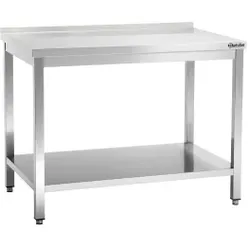 Bartscher Arbeitstisch 600, B1100, MA, Höhenverstellbarer Arbeitstisch mit Scotch-Brite-Schliff, 1 Stück