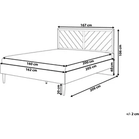 Beliani Bett, Mialet 160 x 200 cm,