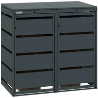 Mbox24 Mülltonnenbox Classic, Metall, für 2 Mülltonnen bis 120