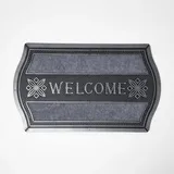 Homescapes Welcome 45 x 75 cm Silber-grau