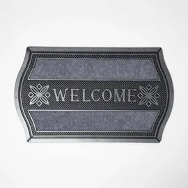 Homescapes Welcome 45 x 75 cm Silber-grau