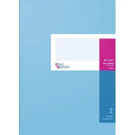 KÖNIG & EBHARDT Notizbuch Geschäftsbuch A4 2 Spalten Kopfleiste 40 Blatt Blau