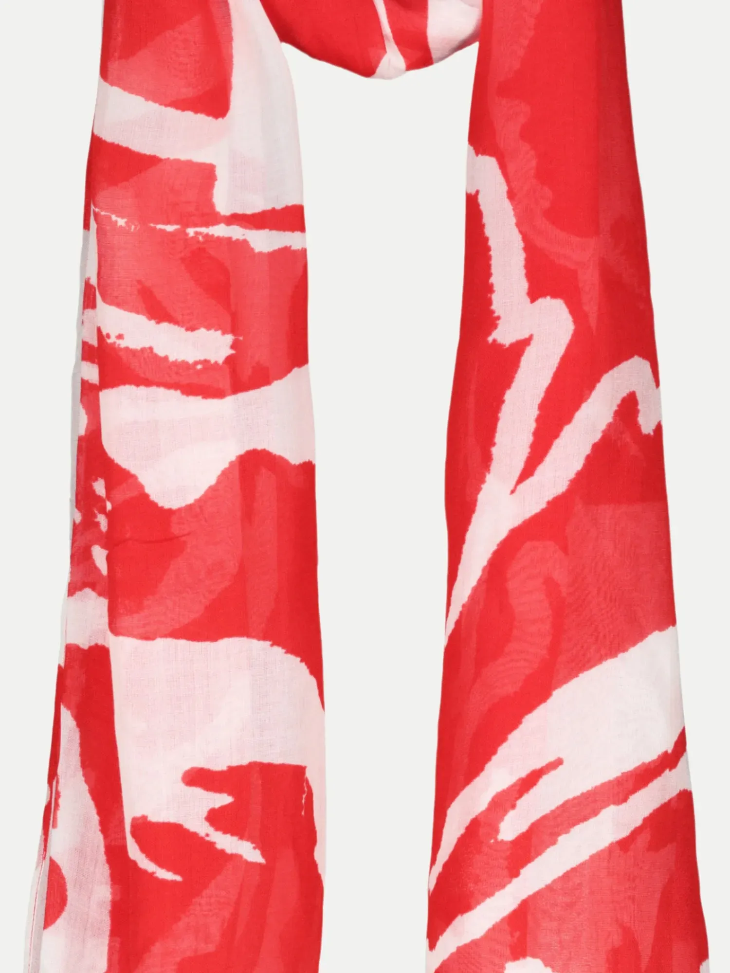 Tuch mit Blumen-Schrift-Muster Rot