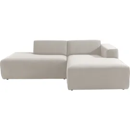 Andas Ecksofa »Noord«, mit Kedernaht, Breite 227 cm, Cord, Struktur beige