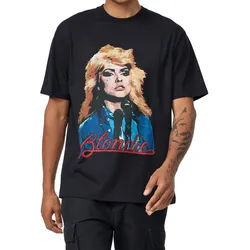 RE:COVERED X BLONDIE Herren nachhaltiges T-Shirt mit Debbie Harry-Print cooles Baumwoll-Shirt Band-Shirt MMESY127 Schwarz - L