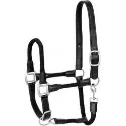 Halfter Leder Pferd/Pony START leather/cord schwarz WARMBLUT