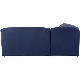 DOMO collection Ecksofa »Bahia, zeitlos und elegant, bequeme Armlehnen, L-Form« wahlweise mit Bettfunktion blau