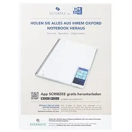 Oxford Collegeblock Black n'Red Spiralbuch kariert DIN A5 ohne Rand, 1 Block