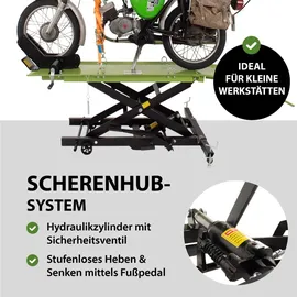 Trutzholm Motorradhebebühne hydraulisch 360 kg Breite 50 cm Schwarz Grün