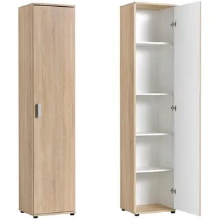 home collective Mehrzweckschrank Sonoma Eiche, Holz, Echtholz, 4 Fächer, 35x184x40 cm, Waschküche, Mehrzweckschränke