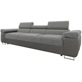 Mirjan24 Couch Textil 3-Sitzer Grau