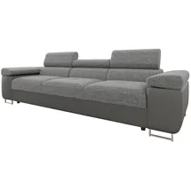Mirjan24 Couch Textil 3-Sitzer Grau