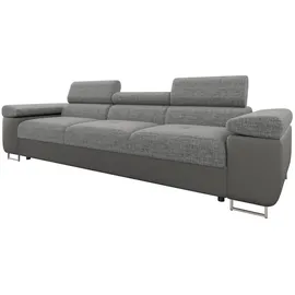 Mirjan24 Couch Textil 3-Sitzer Grau