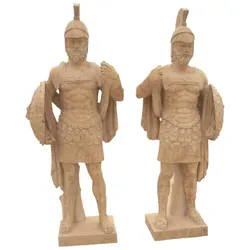 Casa Padrino antik Stil Marmor Skulpturen Set römische Soldaten Beige H. 200 cm