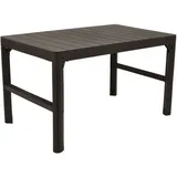 2in Garten Tisch Universal höhenverstellbar 40/66cm Rattanoptik Braun Esstisch