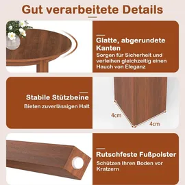 Costway Esstisch, Esszimmertisch Holz für 2-4 Personen, Küchentisch mit 4 Gummibaumholzbeinen, Holztisch, Walnuss