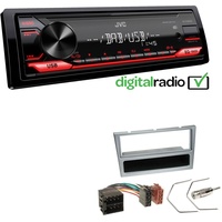 JVC KD-X182DB MP3 DAB+ USB 1-DIN Autoradio für Opel Corsa C 2000-2004 matt chrom