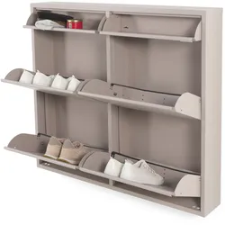 Schuhschrank SPINDER DESIGN, grau (silky taupe), B:98cm H:86cm T:15cm, Metall, Schränke, Metall, Breite 40 cm