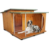 Original Legno Italia - Hundehütte Hundehaus Hundehöhle Hundebox Aus Holz Mod. Italy mit Veranda Dach made in italy e - Deutsche Dogge mit