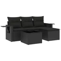 vidaXL Garten-Sofagarnitur 4-tlg. Loungeset schwarz
