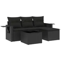 vidaXL Garten-Sofagarnitur 4-tlg. Loungeset schwarz