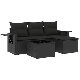 vidaXL Garten-Sofagarnitur 4-tlg. Loungeset schwarz