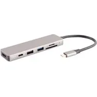 ShiverPeaks -BASIC-S--USB-DOCK--USB-C multiport Dockingstation, 6in1, HDMI, PD, Hub, SD, Dockingstation + USB Hub