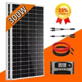 300W Solarpanel Kit Monokristallines 2 x 150W Solarmodul Photovoltaik Solarpanel Set für Haus/Wohnmobil/Garten/Balkon, Solar-Set