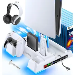 OIVO Playstation 5 Slim Ständer Ladestation/Headset Halter/Remote Steckplatz