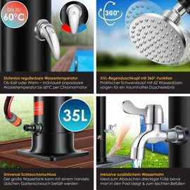 Kesser Solar Gartendusche Bogen schwarz 35 l